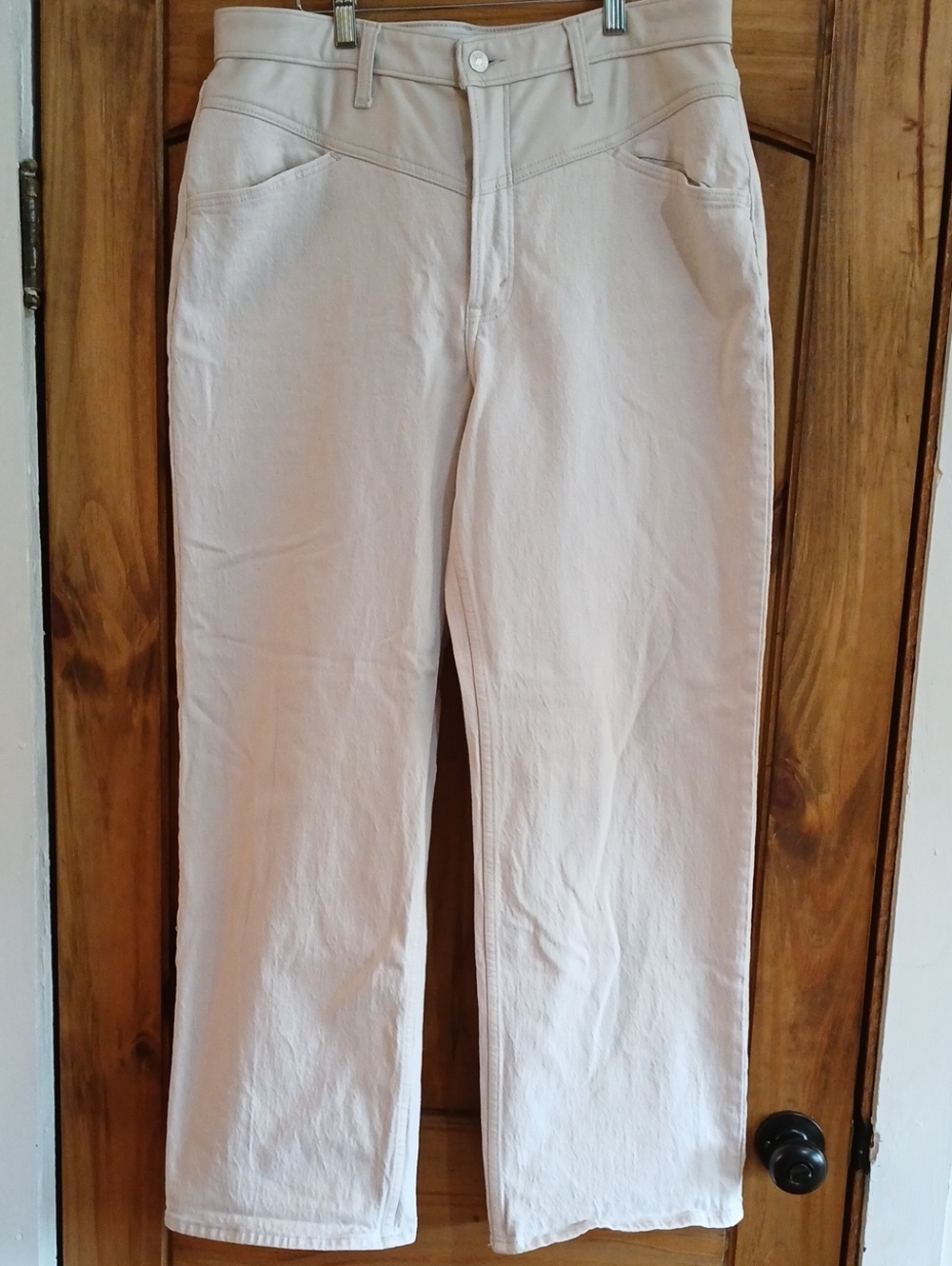 Abercrombie & Fitch The 90s Relaxed High Rise Jean- Faux Leather Waist - 14/32